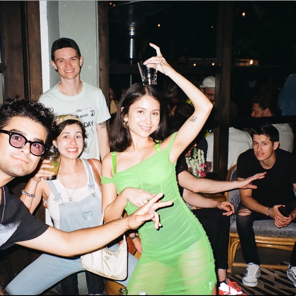 SOLD Danielle Guizio Lynx Dress in True Green - Picture 4 of 4